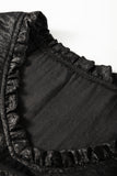 Frilled V Neck Puff Sleeve Babydoll Blouse