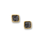 14 Karat Gold Plated Black Diamond Chip Stud Earrings - Brier Hills