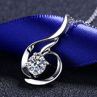 Swan Round Cut 0.8 Carat Moissanite S925 Pendant Necklace