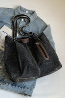 Denim Shoulder Tote Bag