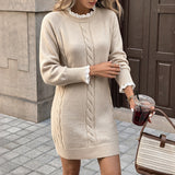 Chunky Cable Knit Sweater Dress