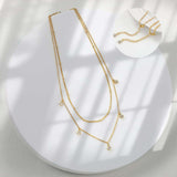 Women's Waterdrop Gold Chain Necklace, Dainty Pendant Necklace