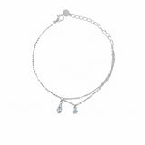 Cubic Zirconia Teardrop Pendant Bracelet