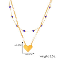 18K Gold Exquisite and Fashionable Heart Pendant with Double-layer Design Luxury Style Necklace