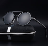 Men's Polarized Vintage Round Frame Fashion Sunglasses