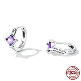 Sterling Silver S925 Purple Cubic Zirconia Ear Clip