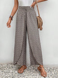 Tied Printed Wide Leg Pants