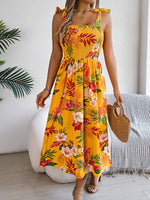 Flowers Print Suspender Corset Summer Dress