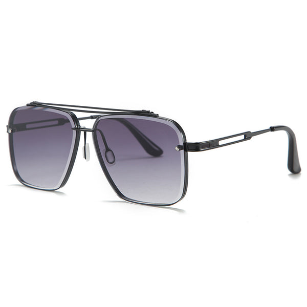 Men's Stylish Double Beam Cut Edge Metallic Sunglasses