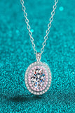 925 Sterling Silver Rhodium-Plated 1 Carat Moissanite Pendant Necklace