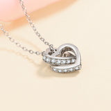 Interlocking Hearts VVS Moissanite S925 Necklace