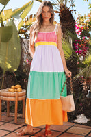 Colorful Colorblock Maxi Dress