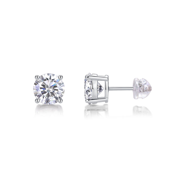 Luxury Fashion Classic Moissanite Silver Stud Earrings