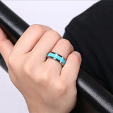 Man's Turquoise Tungsten Steel Ring