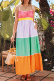 Colorful Colorblock Maxi Dress