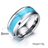 Man's Turquoise Tungsten Steel Ring