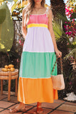 Colorful Colorblock Maxi Dress