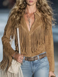 Western Style Fringe Casual Shirt for Women, Spring and Autumn