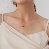 Woman's Premium Heart Pendant Collar Chain Amethyst Necklace