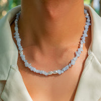 Trendy Personality Turquoise With Pearl Design Necklace