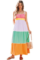 Colorful Colorblock Maxi Dress