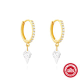 S925 Sterling Silver Classic Diamond Eardrop Earring