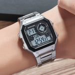 Men's Classic Square Face LED Digital Sport Watch