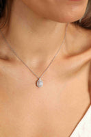 925 Sterling Silver Rhodium-Plated 1 Carat Moissanite Pendant Necklace