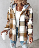 Women's Flannel Plaid Shacket Long Sleeve Button Down Shirt Coat