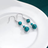 Sterling Silver Hooks Turquoise Dangle Drop Earrings