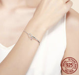 S925 Pure Silver Women's Zircon Heart Bracelet