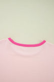 Color Block Sleeve Round Neck Oversize Top