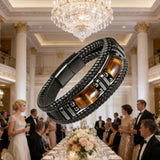 Natural Tiger Eye Stone - Handmade Leather Braided Bracelet