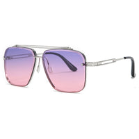 Men's Stylish Double Beam Cut Edge Metallic Sunglasses