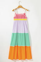 Colorful Colorblock Maxi Dress