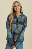 Full Size Plaid Dropped Shoulder Hoodie