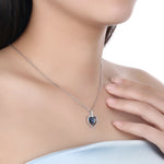 S925 Sterling Silver Crystal Heart Necklace