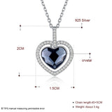 S925 Sterling Silver Crystal Heart Necklace