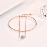 Girl Double Layer CZ Octagonal Star Gold Plated Sterling Silver Bracelet