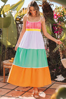 Colorful Colorblock Maxi Dress