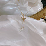 Moonstone Butterfly Clavicle Necklace