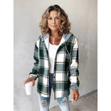 Women's Flannel Plaid Shacket Long Sleeve Button Down Shirt Coat