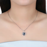 S925 Sterling Silver Crystal Heart Necklace