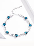 Women's Blue Heart S925 Sterling Silver Bracelet