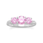 Pink and Pretty! Ring with 3 Pink CZs