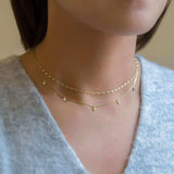 Women's Waterdrop Gold Chain Necklace, Dainty Pendant Necklace