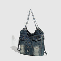 Large Capacity Fashion Jean Bag Retro Underarm Shoulder Bag