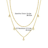 Women's Waterdrop Gold Chain Necklace, Dainty Pendant Necklace