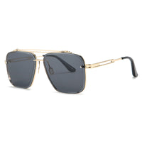 Men's Stylish Double Beam Cut Edge Metallic Sunglasses
