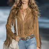 Western Style Fringe Casual Shirt for Women, Spring and Autumn